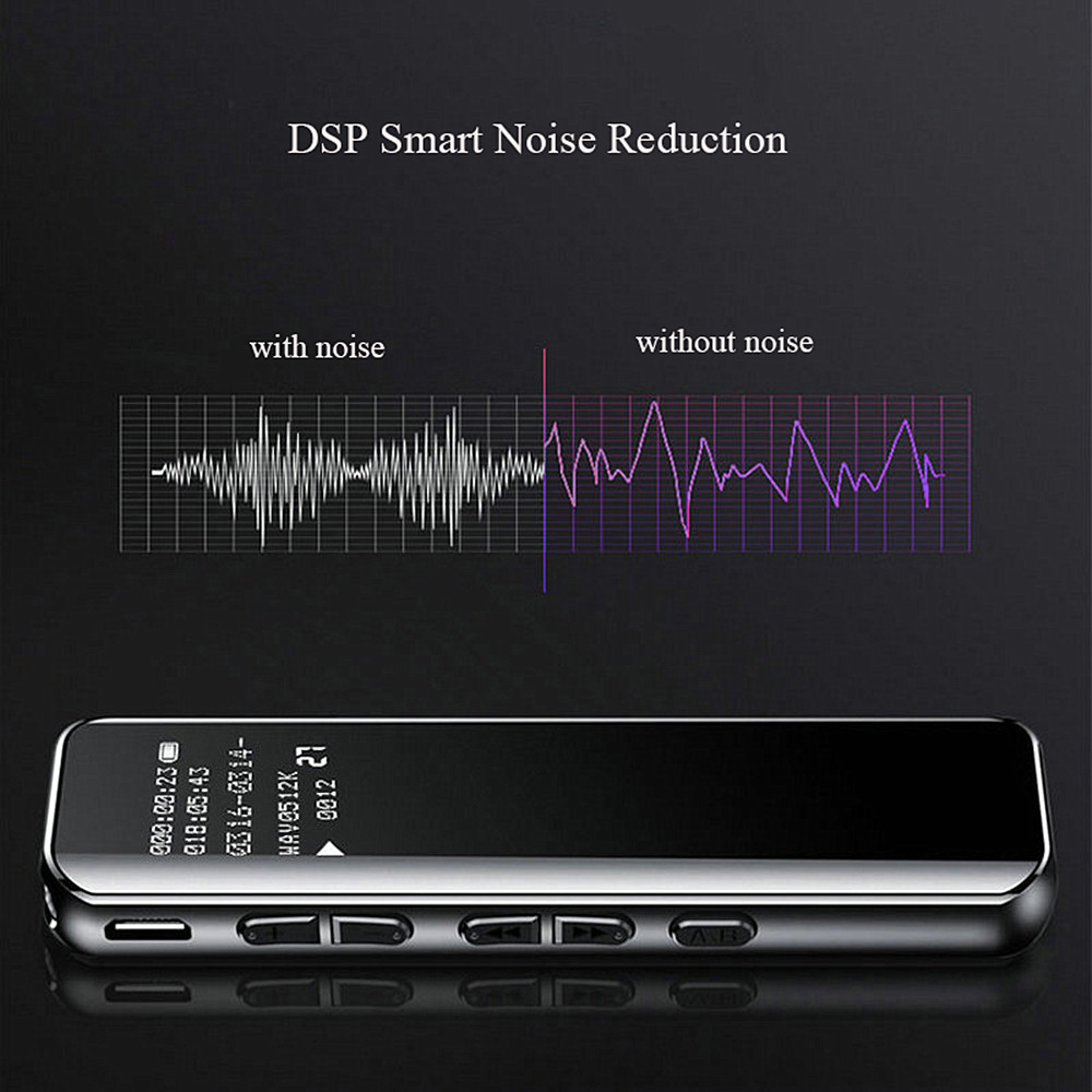Hd Noise Reduction of 3 D Surface Bedding Face Screen Digital Voice Recorder- Black Hd Noise Reduction of 3 D Surface Bedding Face Screen Digital Voice Recorder- Black