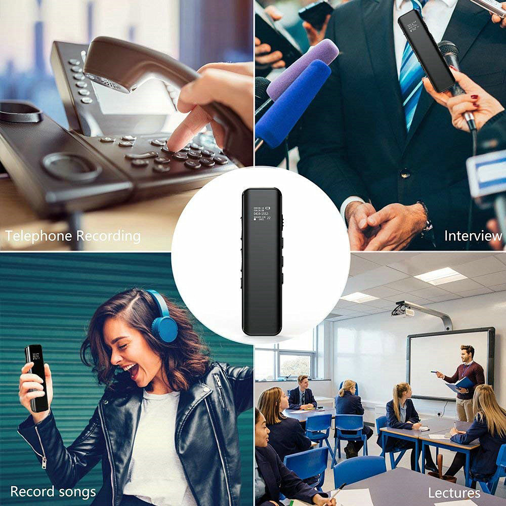 Hd Noise Reduction of 3 D Surface Bedding Face Screen Digital Voice Recorder- Black Hd Noise Reduction of 3 D Surface Bedding Face Screen Digital Voice Recorder- Black