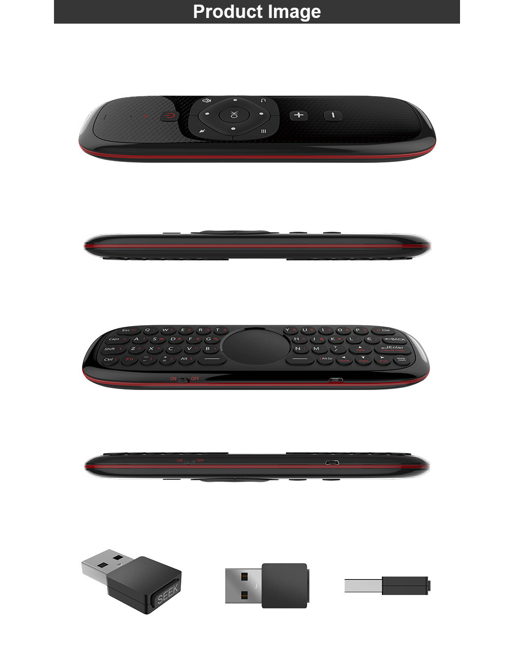 Wechip W2 Air Mouse - Black