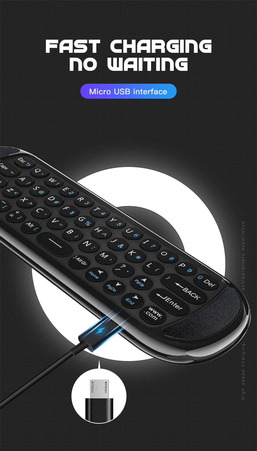 Wechip H6 Smart Air Mouse - Black