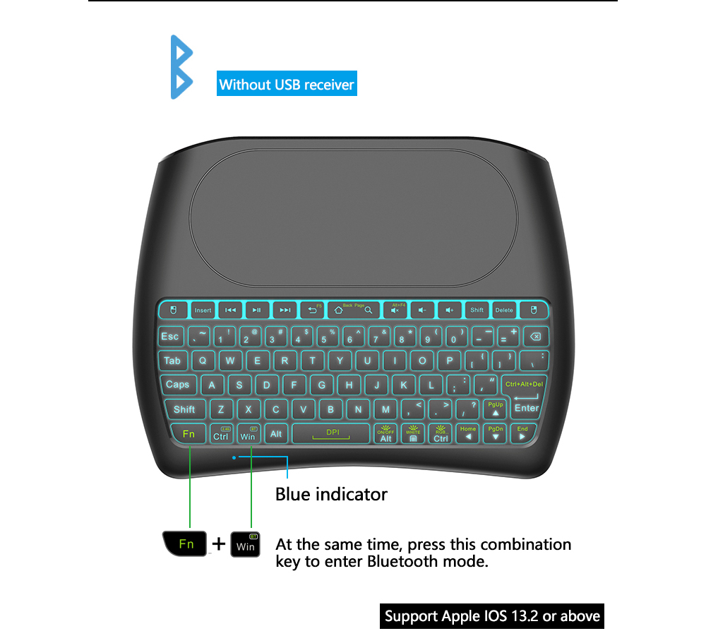 D8 Mini Key Air Mouse Large Screen Touchpad Mouse 2.4G Wireless Rechargeable Keyboard for Computer Android TV Box - Black D8 Mini Key Air Mouse Large Screen Touchpad Mouse 2.4G Wireless Rechargeable Keyboard for Computer Android TV Box - Black