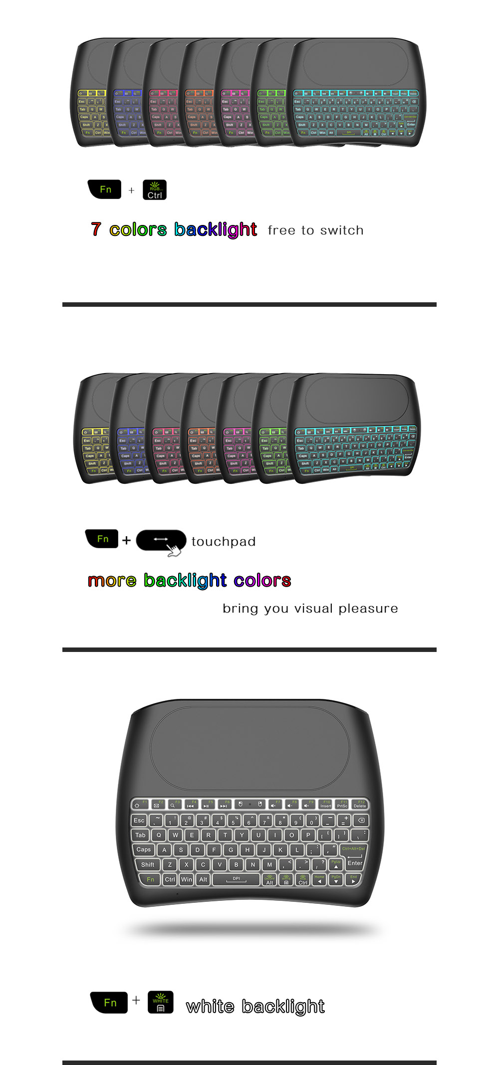 D8 Mini Key Air Mouse Large Screen Touchpad Mouse 2.4G Wireless Rechargeable Keyboard for Computer Android TV Box - Black D8 Mini Key Air Mouse Large Screen Touchpad Mouse 2.4G Wireless Rechargeable Keyboard for Computer Android TV Box - Black