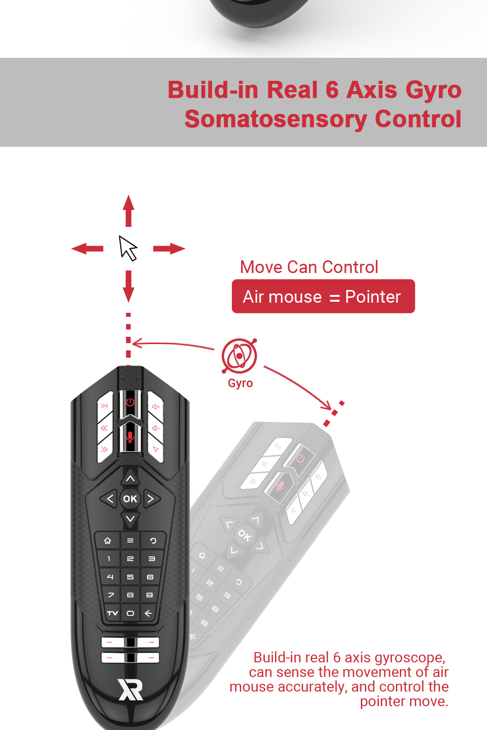 R1 Google Voice Remote Control Air Mouse Controller for TV Box - Black R1 Google Voice Remote Control Air Mouse Controller for TV Box - Black