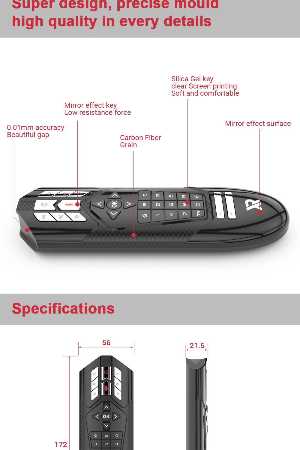 R1 Google Voice Remote Control Air Mouse Controller for TV Box - Black R1 Google Voice Remote Control Air Mouse Controller for TV Box - Black