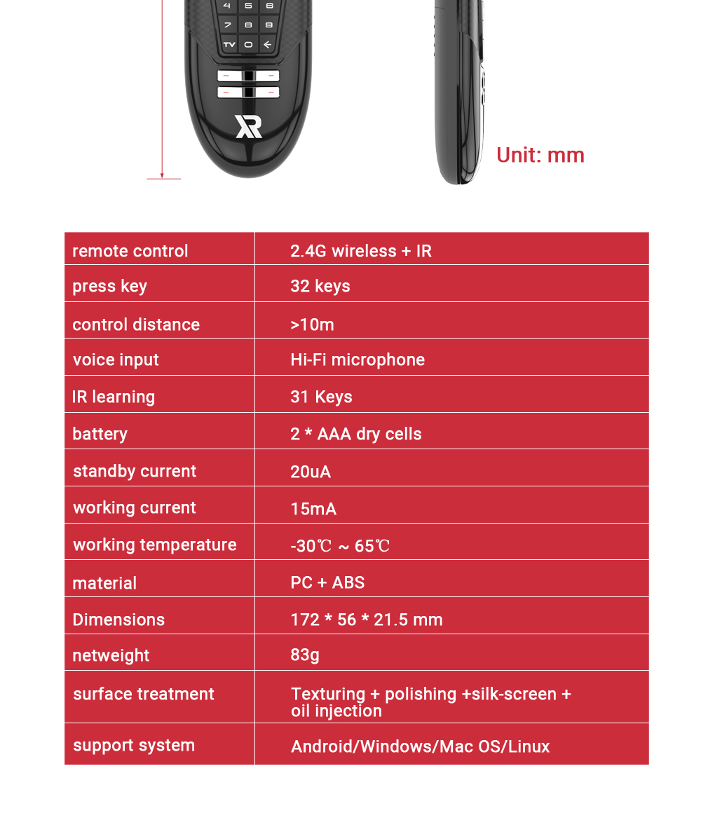 R1 Google Voice Remote Control Air Mouse Controller for TV Box - Black R1 Google Voice Remote Control Air Mouse Controller for TV Box - Black