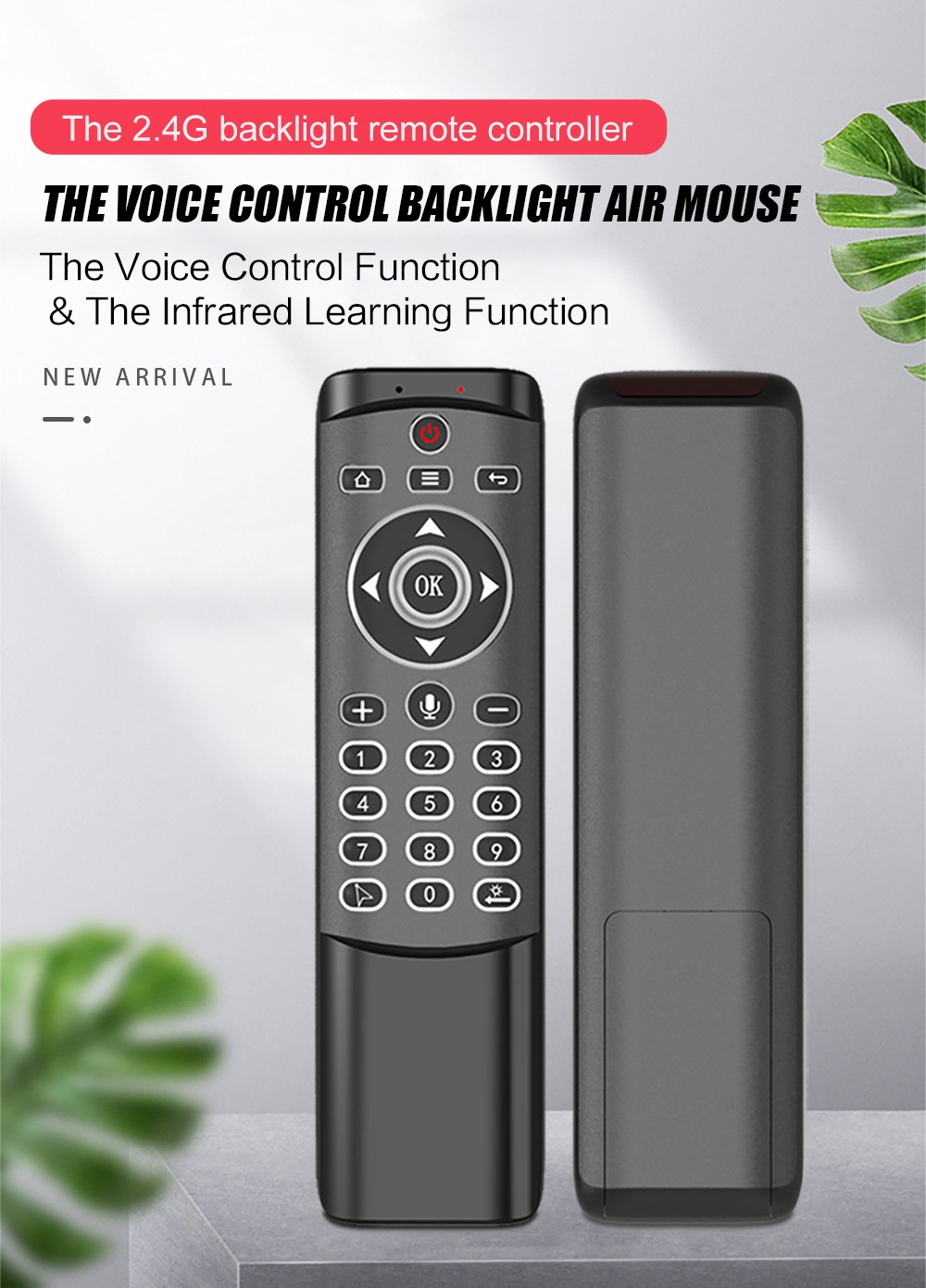 MT1 2.4G Wireless Backlit Gyroscope Voice Control Air Mouse - Black MT1 2.4G Wireless Backlit Gyroscope Voice Control Air Mouse - Black