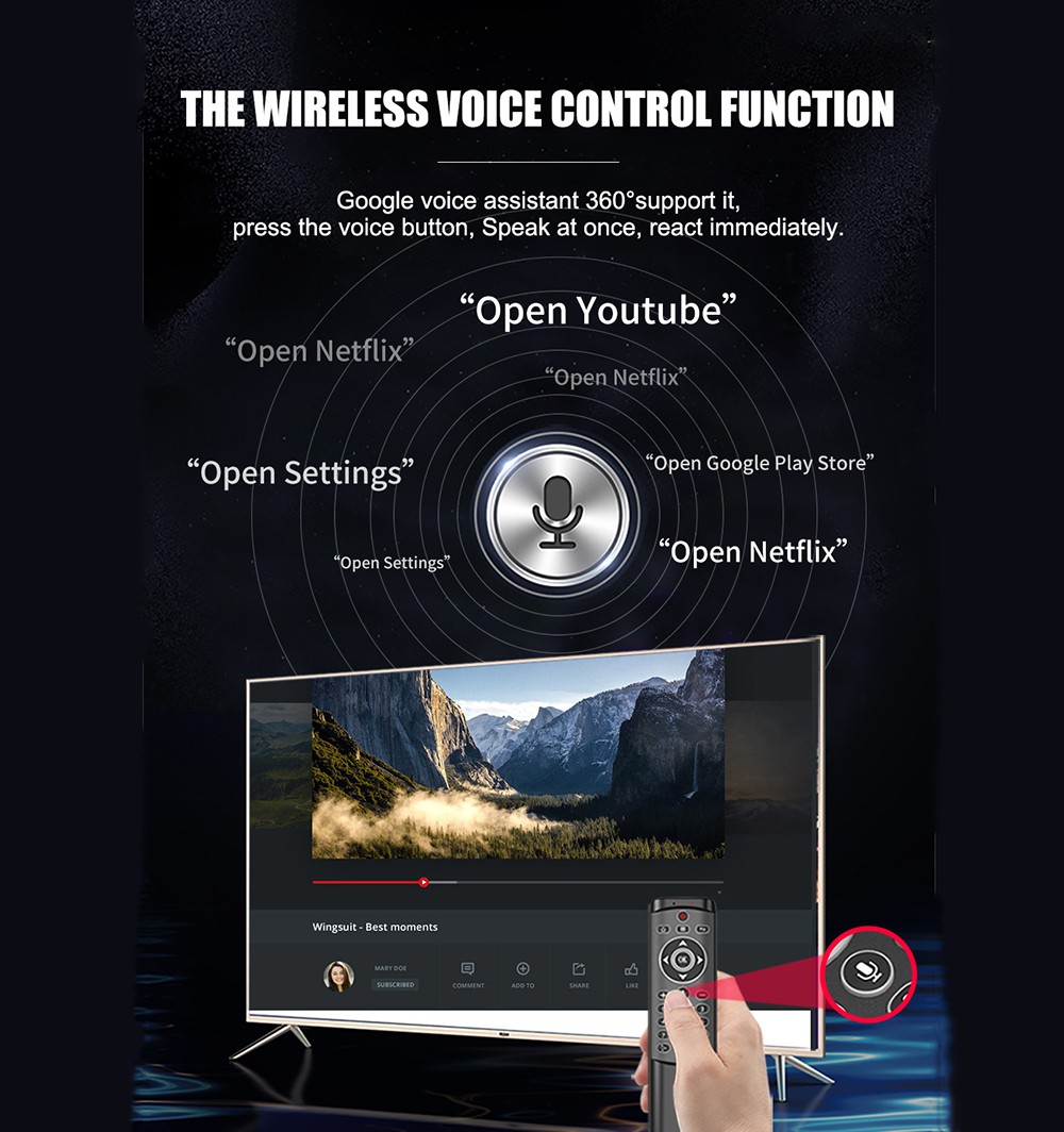 MT1 2.4G Wireless Backlit Gyroscope Voice Control Air Mouse - Black MT1 2.4G Wireless Backlit Gyroscope Voice Control Air Mouse - Black