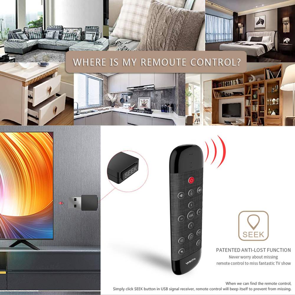 W2PRO Air Mouse Remote Control Keyboard Backlight Google Voice Gyroscope Touchpad Mouse - Black W2PRO Air Mouse Remote Control Keyboard Backlight Google Voice Gyroscope Touchpad Mouse - Black