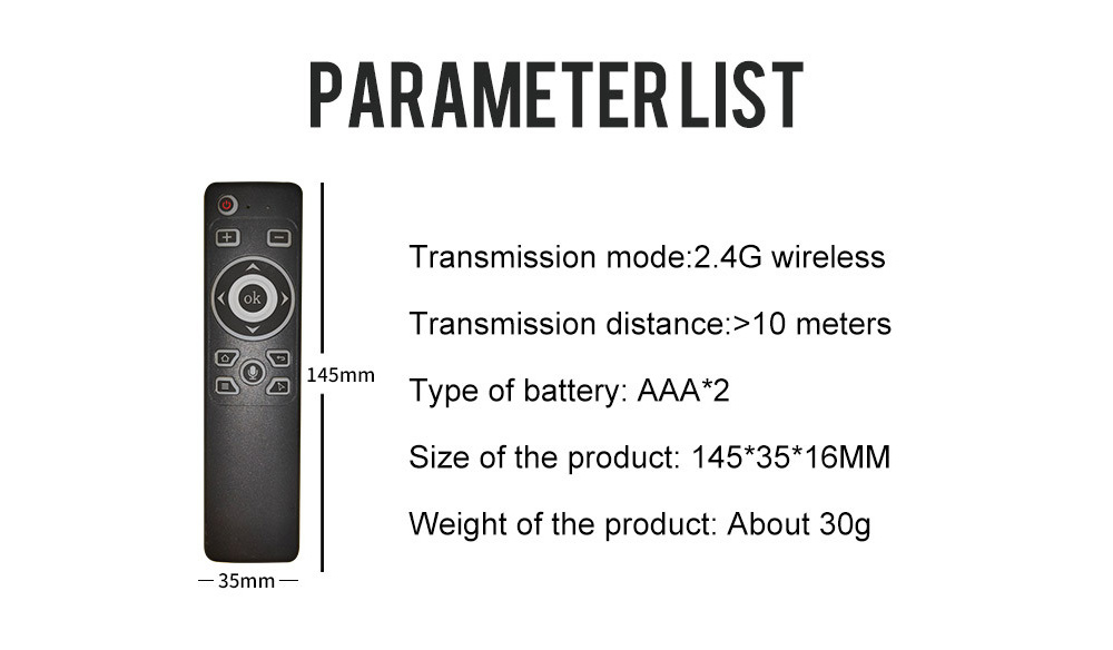 MT3 Wireless Air Mouse - Black 2.4G without Voice Remote Control MT3 Wireless Air Mouse - Black 2.4G without Voice Remote Control
