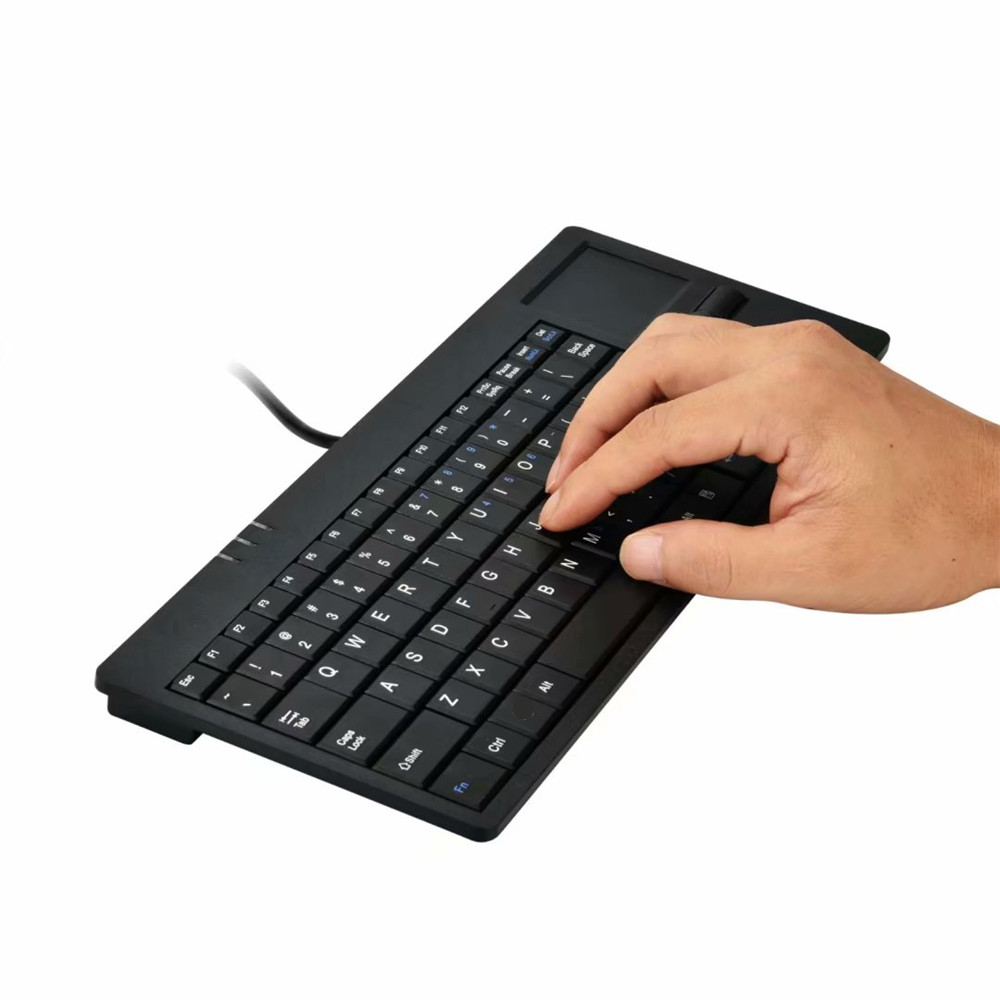 Wired USB Ultra-thin Mute Built-in HUB Mini Business Office Keyboard with Touchpad- Black Wired USB Ultra-thin Mute Built-in HUB Mini Business Office Keyboard with Touchpad- Black