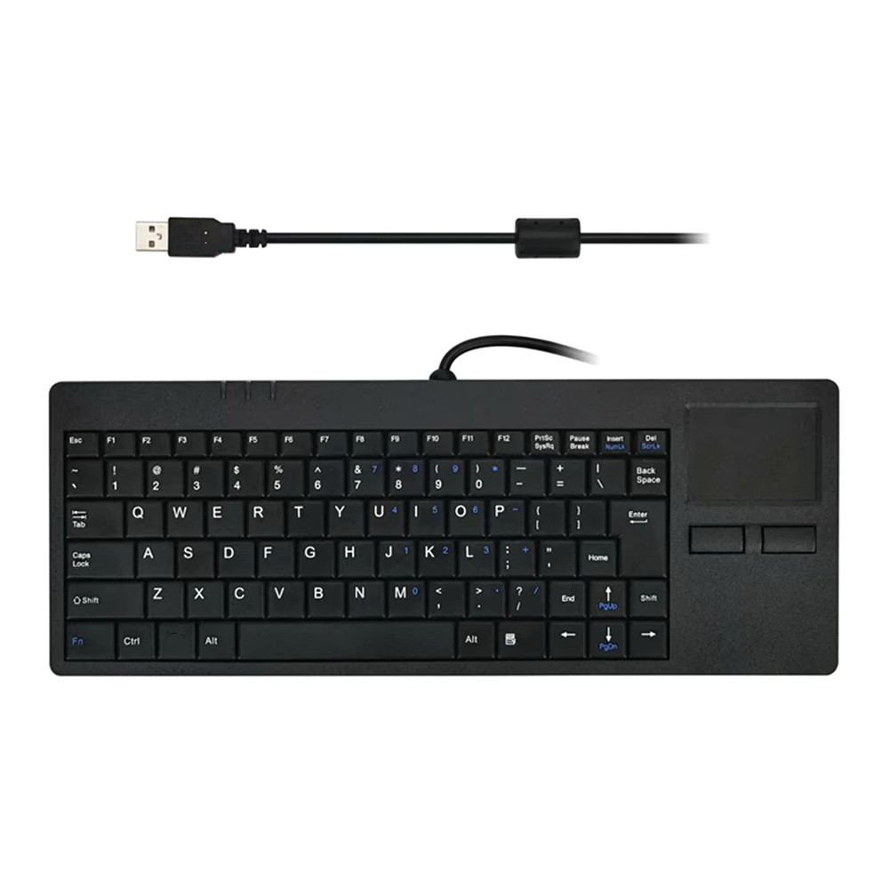 Wired USB Ultra-thin Mute Built-in HUB Mini Business Office Keyboard with Touchpad- Black Wired USB Ultra-thin Mute Built-in HUB Mini Business Office Keyboard with Touchpad- Black