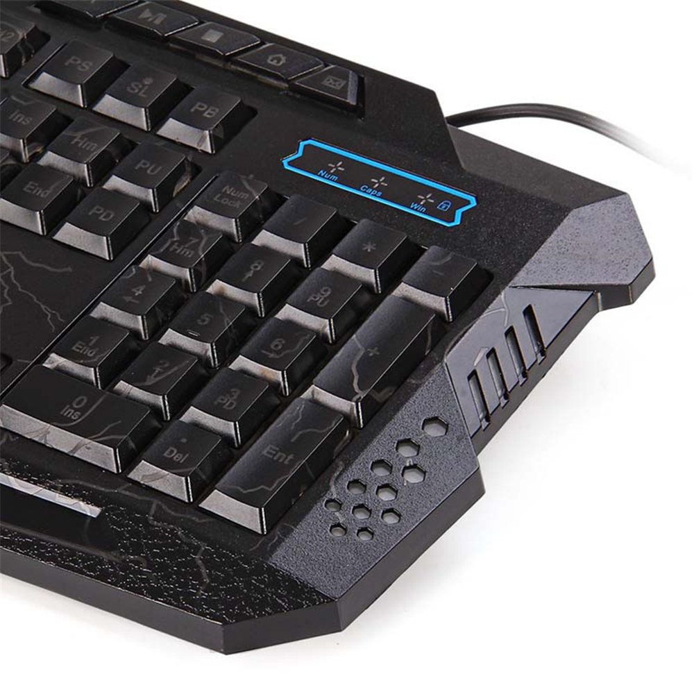 Tri-Color Backlit Computer Gaming USB Powered Full N-Key Game Keyboard - Black Tri-Color Backlit Computer Gaming USB Powered Full N-Key Game Keyboard - Black