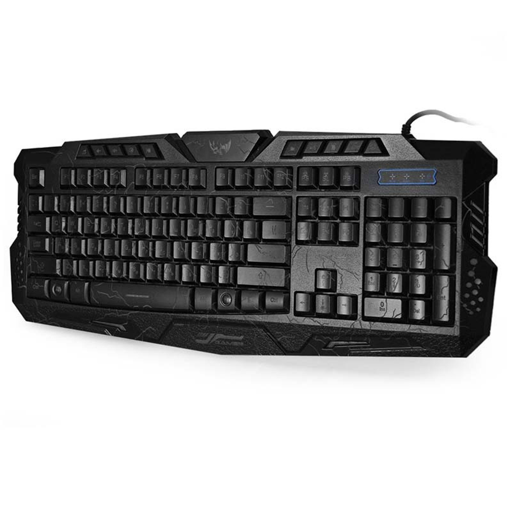 Tri-Color Backlit Computer Gaming USB Powered Full N-Key Game Keyboard - Black Tri-Color Backlit Computer Gaming USB Powered Full N-Key Game Keyboard - Black