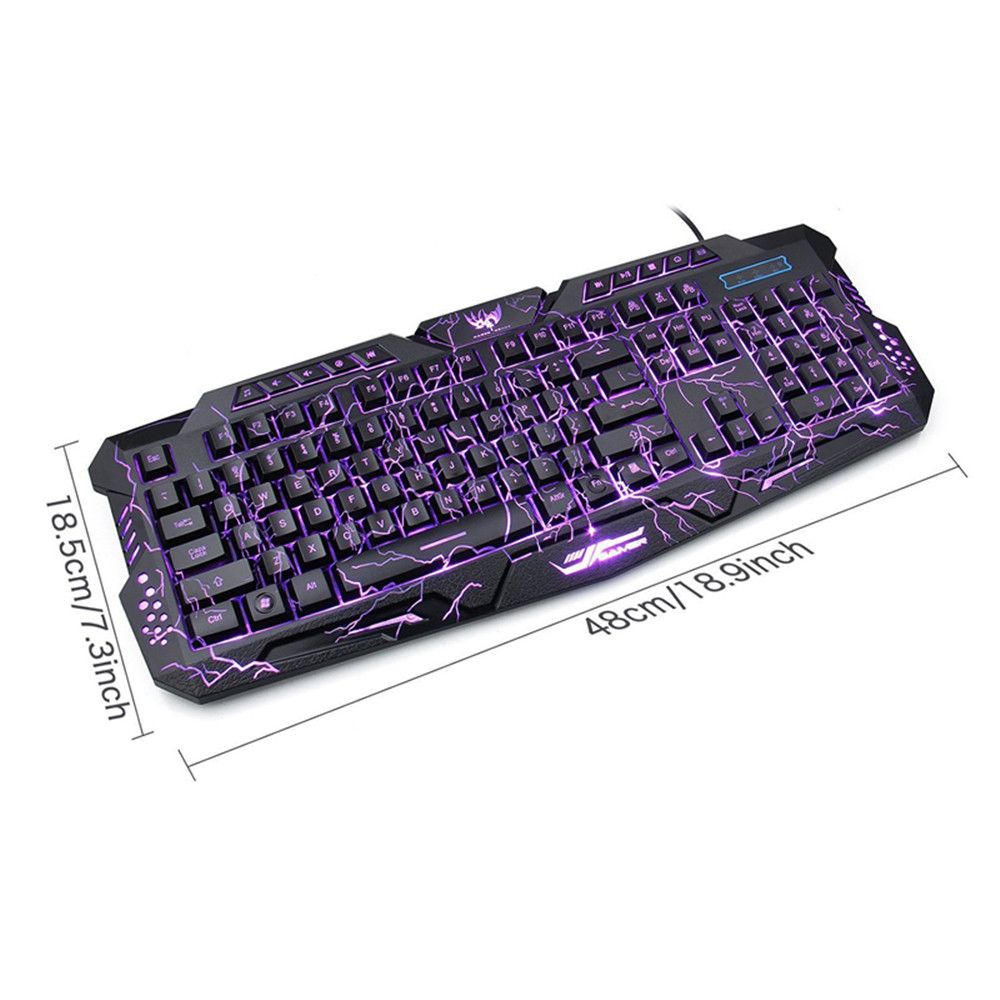 Tri-Color Backlit Computer Gaming USB Powered Full N-Key Game Keyboard - Black Tri-Color Backlit Computer Gaming USB Powered Full N-Key Game Keyboard - Black